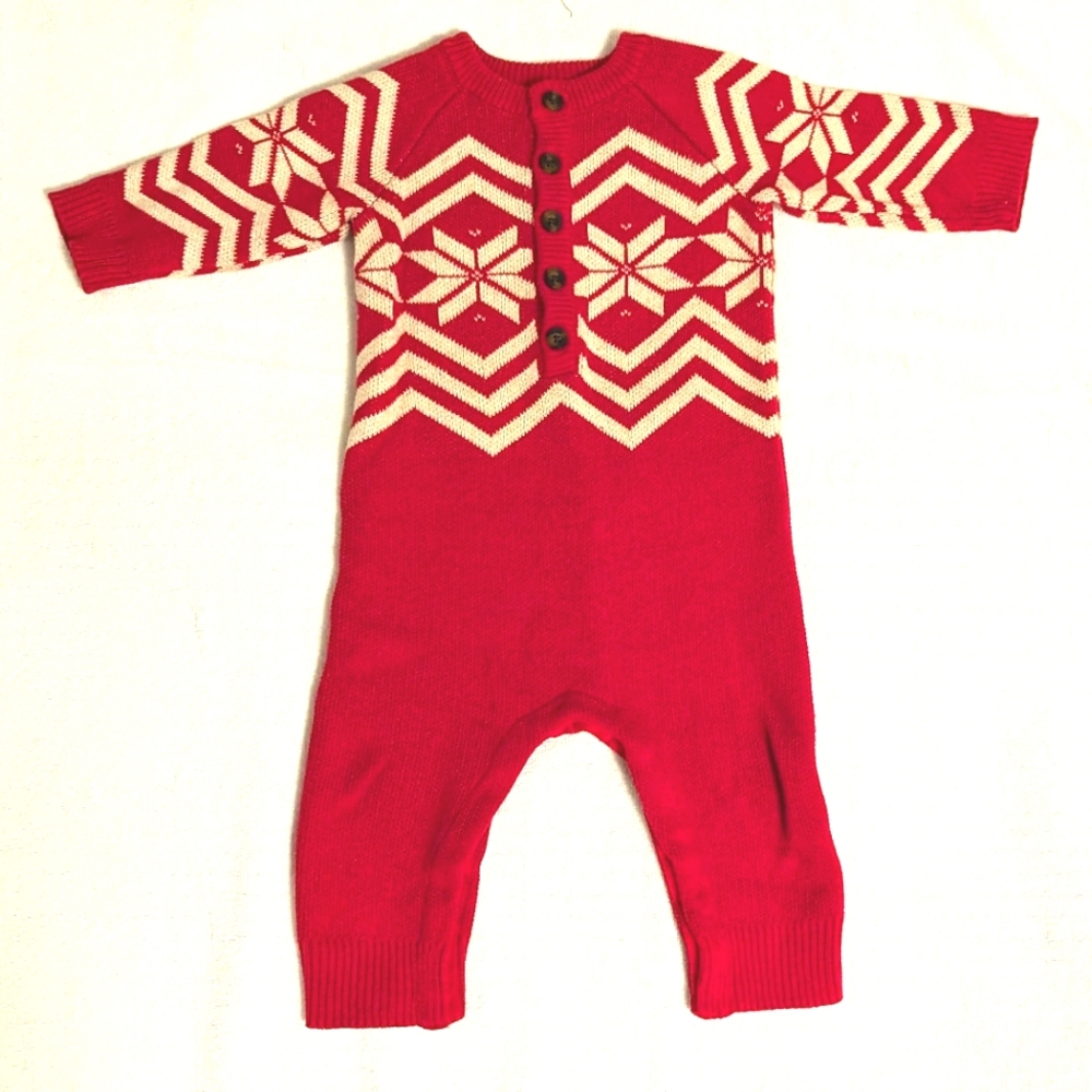Hanna Andersson Baby Holiday Romper In Combed Cotton